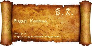 Bugyi Kadosa névjegykártya